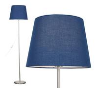 MiniSun | Modern Floor Lamp in a Brushed Chrome Metal Finish with a Navy Blue Tapered Shade | Floor Lamps & Torchieres, Home Décor, Improvement & Lifestyle Essential