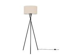 MiniSun | Modern Gloss Black Metal Floor Lamp with a Beige Shade | Floor Lamps & Torchieres, Home Décor & Improvement Essential | Includes 6W LED Bulb [3000K Warm White]