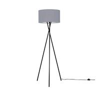 MiniSun | Modern Gloss Black Metal Floor Lamp with a Dark Grey Shade | Floor Lamps & Torchieres, Home Décor & Improvement Essential | Includes 6W LED Bulb [3000K Warm White]