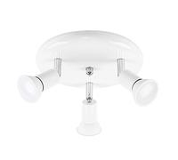 MiniSun | Modern Gloss White and Chrome 3 Way GU10 Ceiling Spotlight | Ceiling Spots, Home Décor & Improvement Essential