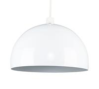 MiniSun | Modern Gloss White Metal Dome Ceiling Light Shade | Pendant Lights, Home Décor & Improvement Essential | 29.5cm Shade Width