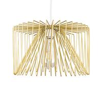MiniSun | Modern Gold Non Electric Metal Wire Design Light Shade | Pendant Lights, Home Décor & Improvement Essential | Includes 4W LED Bulb [2700K Warm White] | 180cm Shade Width