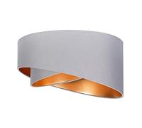 MiniSun | Modern Grey and Gold Double Layer Easy Fit Living Room Bedroom Ceiling Pendant Light Shade | Shades & Home Improvements Essential | 400mm Shade Width