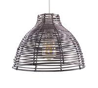 MiniSun | Modern Grey Wicker Basket Style Ceiling Light Shade | Pendant Lights, Home Décor & Improvement Essential | 310mm Shade Width
