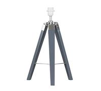 MiniSun | Modern Grey Wood and Silver Chrome Table Lamp Base | Table Lamps, Home Décor & Improvement Essential