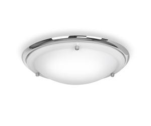 MiniSun | Modern IP44 Silver Chrome & Glass Flush Bathroom Ceiling Light | Bath Ceiling Lights, Home Décor & Improvement Essential | Includes Bulb [Warm White]
