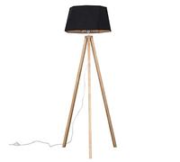 MiniSun | Modern Light Wood Tripod Design Floor Lamp with a Matt Black/Copper Geometric Shade | Floor Lamps & Torchieres, Home Décor & Improvement Essential | Includes Bulb [3000K Warm White]