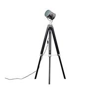 MiniSun | Modern Matt Black and Chrome Studio Style Floor Lamp | Floor Lamps & Torchieres, Home Décor & Improvement Essential | Includes 6W LED Bulb [3000K Warm White]