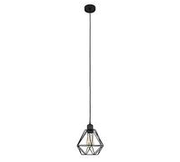 MiniSun | Modern Matt Black Ceiling Rose & Flex Lampholder Fitting with a Black Cage Shade | Ceiling Lights, Home Décor & Improvement Essential | Includes Full Wired Fitting