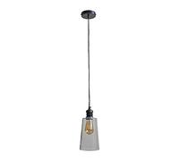 MiniSun | Modern Matt Black & Clear Glass Dome Ceiling Pendant Light Shade | Pendant Lights, Home Décor Essential | Includes Bulb [2700K Warm White] | Includes Full Wired Fitting | Mains Wired