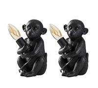 MiniSun | Modern Matt Black Painted Baby Monkey Design Table Lamps | Table Lamps, Home Décor & Improvement Essential | Set of 2
