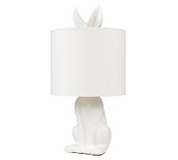 MiniSun | Modern Matt White Ceramic Rabbit/Hare Table Lamp with a White Shade | Table Lamps, Home Décor & Improvement Essential