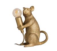 MiniSun | Modern Metallic Gold Painted Rat Design Table Lamp | Table Lamps & Home Improvements Essential