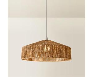 MiniSun | Modern Natural Tapered Woven Rope Ceiling Light Shade | Pendant Lights, Home Décor & Improvement Essential | Includes 10W LED Bulb [3000K Warm White] | 50cm Shade Width