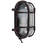 MiniSun | Modern Oval Rust Effect Nautical Design Frosted Lens Wall Light | Outdoor Wall Lights, Home Décor & Improvement Essential