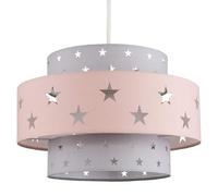 Valuelights Weaver Star Pink/grey Tiered Ceiling Lamp Shade