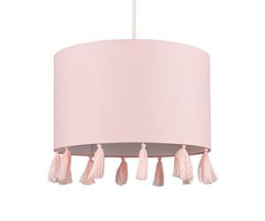 MiniSun | Modern Pink Drum Tassel Ceiling Light Shade | Pendant Lights, Home Décor & Improvement Essential | 30cm Shade Width