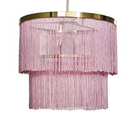 MiniSun | Modern Polished Brass Pink Tassel Ceiling Light Shade | Pendant Lights, Home Décor & Improvement Essential | 300cm Shade Width
