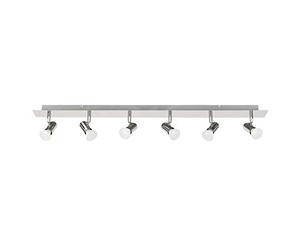 MiniSun | Modern Polished Chrome 6 Way Adjustable GU10 Ceiling Spotlight | Ceiling Spots, Home Décor & Improvement Essential | Mains Wired