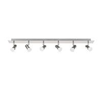 MiniSun | Modern Polished Chrome 6 Way Adjustable GU10 Ceiling Spotlight - Complete with 5w LED Bulbs [3000K Warm White] | Ceiling Lights & Home Improvements Essential