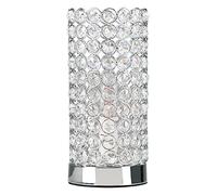 MiniSun Modern Polished Chrome & Clear Acrylic Jewel Cylinder Touch Table Lamp