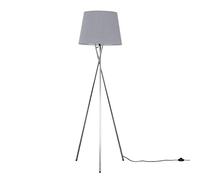 MiniSun | Modern Polished Chrome Floor Lamp with a Grey Tapered Shade | Floor Lamps & Torchieres, Home Décor & Improvement Essential