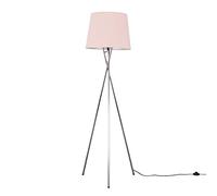 MiniSun | Modern Polished Chrome Floor Lamp with a Pink Tapered Shade | Floor Lamps & Torchieres, Home Décor & Improvement Essential | Includes 6W LED Bulb [3000K Warm White]