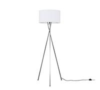 MiniSun | Modern Polished Chrome Floor Lamp with a White Shade | Floor Lamps & Torchieres, Home Décor & Improvement Essential | Includes 6W LED Bulb [3000K Warm White]