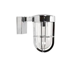 MiniSun | Modern Polished Chrome Lantern Clear Glass Wall Light Fitting | Outdoor Wall Lights, Home Décor & Improvement Essential | Includes 4W LED Bulb | Mains Wired