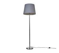 MiniSun | Modern Polished Chrome Metal Standard Floor Lamp with a Grey Tapered Shade | Floor Lamps & Torchieres, Home Décor & Improvement Essential | Includes Bulb [3000K Warm White]