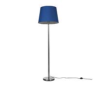 MiniSun | Modern Polished Chrome Metal Standard Floor Lamp with a Navy Blue Tapered Shade | Floor Lamps & Torchieres, Home Décor & Improvement Essential | Includes Bulb [3000K Warm White]