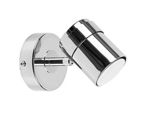 MiniSun | Modern Polished Chrome Single Wall Spotlight Fitting | Outdoor Wall Lights, Home Décor & Improvement Essential | Mains Wired
