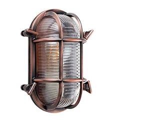 MiniSun | Modern Rustic Copper Effect Nautical Design Wall Light | Outdoor Wall Lights, Home Décor & Improvement Essential | Includes 4W LED Bulb [2700K Warm White] | Mains Wired