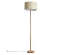 MiniSun | Modern Scandi Floor Lamp in a Light Wooden Finish with a Cream Drum Shade | Floor Lamps & Torchieres, Home Décor, Improvement & Lifestyle Essential