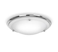 MiniSun | Modern Silver Chrome and Glass Flush Ceiling Light | Bath Ceiling Lights, Home Décor & Improvement Essential | Includes 4W LED Bulb [Cool White]