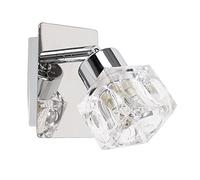 MiniSun | Modern Silver Chrome and Glass Ice Cube Wall Light | Home Décor, Bedside & Desk Lamp | Mains Wired
