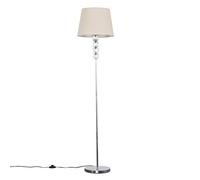 MiniSun | Modern Silver Chrome & Clear Acrylic Ball Floor Lamp with a Beige Tapered Shade | Floor Lamps & Torchieres, Home Décor & Improvement Essential