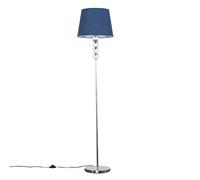 MiniSun | Modern Silver Chrome & Clear Acrylic Ball Floor Lamp with a Navy Blue Tapered Shade | Floor Lamps & Torchieres, Home Décor & Improvement Essential | Includes Bulb [3000K Warm White]
