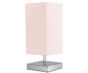 MiniSun | Modern Square Polished Chrome Touch Table Lamp with a Pink Shade | Table Lamps, Home Décor & Improvement Essential