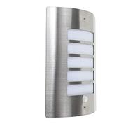 MiniSun | Modern Stainless Steel and Frosted Opal Lens PIR Motion Sensor Outdoor Security Light | Outdoor Wall Lights, Home Décor & Improvement Essential | Includes Bulb [6500K Cool White]