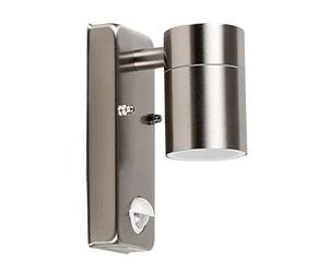 MiniSun | Modern Stainless Steel Wall Down Light with PIR Motion Sensor | Outdoor Wall Lights, Home Décor & Improvement Essential | Includes 5W LED Bulb [3000K Warm White] | Mains Wired