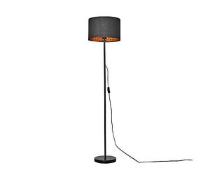 MiniSun | Modern Standard Floor Lamp in a Black Metal Finish with a Black/Gold Drum Shade | Floor Lamps & Torchieres, Home Décor & Improvement Essential