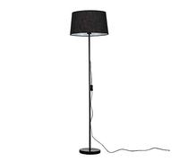 Modern Standard Floor Lamp in a Black Metal Finish with a Black Tapered Shade