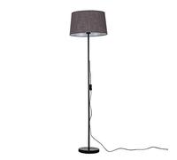 MiniSun | Modern Standard Floor Lamp in a Black Metal Finish with a Faux Linen Dark Grey Tapered Shade | Floor Lamps & Torchieres, Home Décor & Improvement Essential
