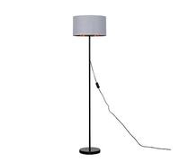 MiniSun | Modern Standard Floor Lamp in a Black Metal Finish with a Grey/Gold Drum Shade | Floor Lamps & Torchieres, Home Décor & Improvement Essential
