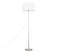 MiniSun | Modern Standard Floor Lamp in a Brushed Chrome Metal Finish with a White Shade | Floor Lamps & Torchieres, Home Décor & Improvement Essential