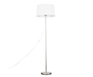 MiniSun | Modern Standard Floor Lamp in a Brushed Chrome Metal Finish with a White Shade | Floor Lamps & Torchieres, Home Décor & Improvement Essential | Includes Bulb [3000K Warm White]