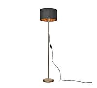 MiniSun | Modern Standard Floor Lamp in a Gold Metal Finish with a Black/Gold Drum Shade | Floor Lamps & Torchieres, Home Décor & Improvement Essential | Includes Bulb [3000K Warm White]