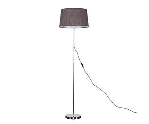 MiniSun | Modern Standard Floor Lamp in a Polished Chrome Finish with a Dark Grey Tapered Shade | Floor Lamps & Torchieres, Home Décor & Improvement Essential