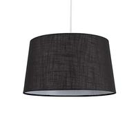 MiniSun | Modern Tapered Black Faux Linen Lampshade | Pendant Lights, Home Décor & Improvement Essential | Includes Bulb [3000K Warm White] | 40cm Shade Width